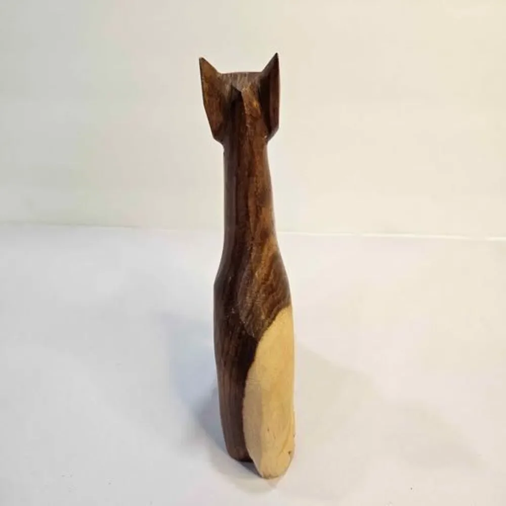 Wooden cat figurine